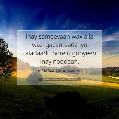 Picture 07 - Falimaha Rasuullada 4:28 SOM - inay sameeyaan wax alla wixii gacantaada iyo - Bible Verse Picture