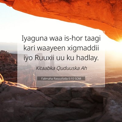 Picture 07 - Falimaha Rasuullada 6:10 SOM - Iyaguna waa is-hor taagi kari waayeen xigmaddii - Bible Verse Picture