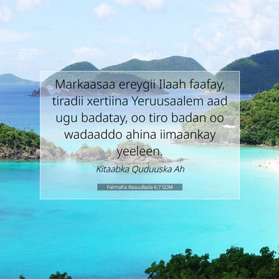 Picture 07 - Falimaha Rasuullada 6:7 SOM - Markaasaa ereygii Ilaah faafay, tiradii xertiina - Bible Verse Picture