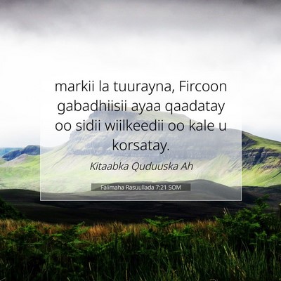 Picture 07 - Falimaha Rasuullada 7:21 SOM - markii la tuurayna, Fircoon gabadhiisii ayaa - Bible Verse Picture
