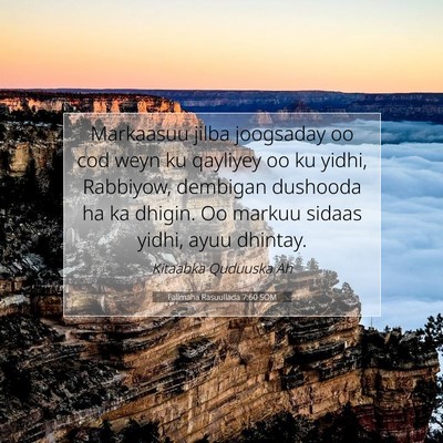 Picture 07 - Falimaha Rasuullada 7:60 SOM - Markaasuu jilba joogsaday oo cod weyn ku qayliyey - Bible Verse Picture