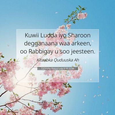 Picture 07 - Falimaha Rasuullada 9:35 SOM - Kuwii Ludda iyo Sharoon degganaana waa arkeen, oo - Bible Verse Picture
