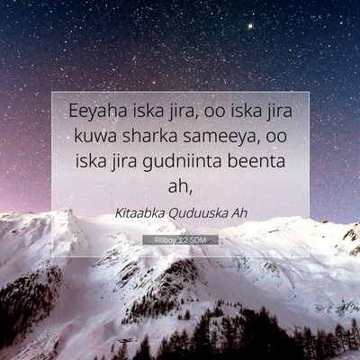 Picture 07 - Filiboy 3:2 SOM - Eeyaha iska jira, oo iska jira kuwa sharka - Bible Verse Picture