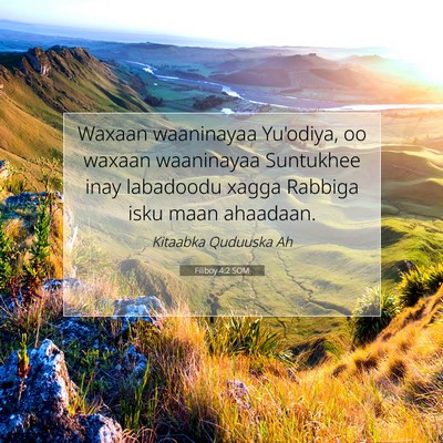 Picture 07 - Filiboy 4:2 SOM - Waxaan waaninayaa Yu'odiya, oo waxaan waaninayaa - Bible Verse Picture