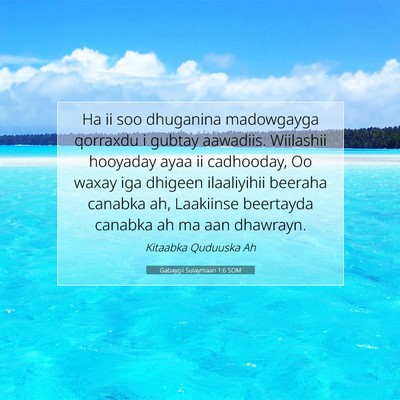 Picture 07 - Gabaygii Sulaymaan 1:6 SOM - Ha ii soo dhuganina madowgayga qorraxdu i gubtay - Bible Verse Picture