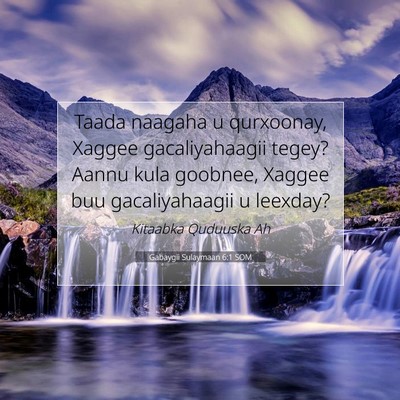 Picture 07 - Gabaygii Sulaymaan 6:1 SOM - Taada naagaha u qurxoonay, Xaggee gacaliyahaagii - Bible Verse Picture