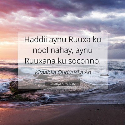 Picture 07 - Galatiya 5:25 SOM - Haddii aynu Ruuxa ku nool nahay, aynu Ruuxana ku - Bible Verse Picture