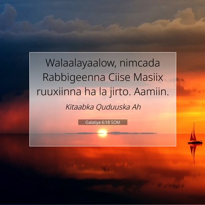 Picture 07 - Galatiya 6:18 SOM - Walaalayaalow, nimcada Rabbigeenna Ciise Masiix - Bible Verse Picture