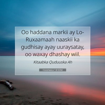 Picture 07 - Hoosheeca 1:8 SOM - Oo haddana markii ay Lo-Ruxaamaah naaskii ka - Bible Verse Picture