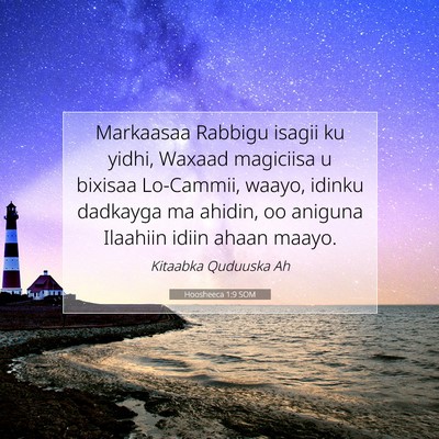Picture 07 - Hoosheeca 1:9 SOM - Markaasaa Rabbigu isagii ku yidhi, Waxaad - Bible Verse Picture