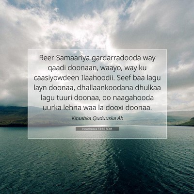 Picture 07 - Hoosheeca 13:16 SOM - Reer Samaariya gardarradooda way qaadi doonaan, - Bible Verse Picture