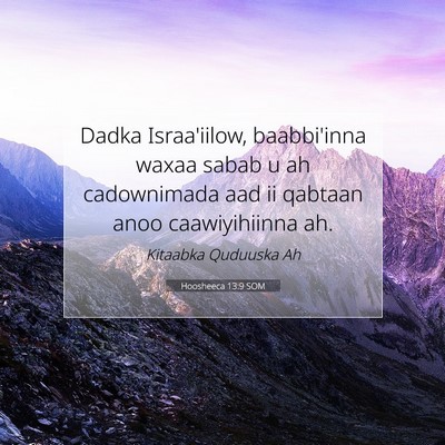 Picture 07 - Hoosheeca 13:9 SOM - Dadka Israa'iilow, baabbi'inna waxaa sabab u ah - Bible Verse Picture