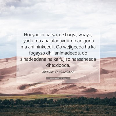 Picture 07 - Hoosheeca 2:2 SOM - Hooyadiin barya, ee barya, waayo, iyadu ma aha - Bible Verse Picture