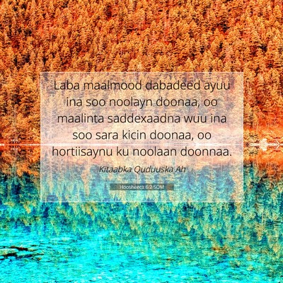 Picture 07 - Hoosheeca 6:2 SOM - Laba maalmood dabadeed ayuu ina soo noolayn - Bible Verse Picture