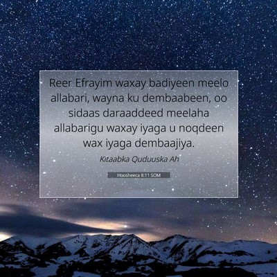 Picture 07 - Hoosheeca 8:11 SOM - Reer Efrayim waxay badiyeen meelo allabari, wayna - Bible Verse Picture