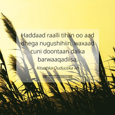 Picture 07 - Ishacyaah 1:19 SOM - Haddaad raalli tihiin oo aad dhega nugushihiin, - Bible Verse Picture