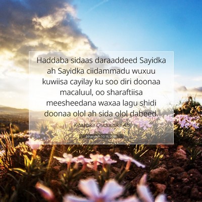 Picture 07 - Ishacyaah 10:16 SOM - Haddaba sidaas daraaddeed Sayidka ah Sayidka - Bible Verse Picture
