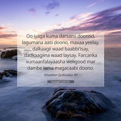 Picture 07 - Ishacyaah 14:20 SOM - Oo iyaga kuma darsami doontid, lagumana aasi - Bible Verse Picture