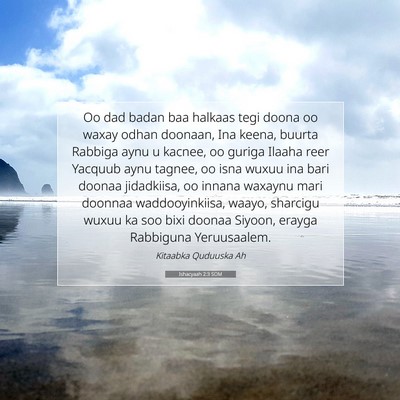 Picture 07 - Ishacyaah 2:3 SOM - Oo dad badan baa halkaas tegi doona oo waxay - Bible Verse Picture
