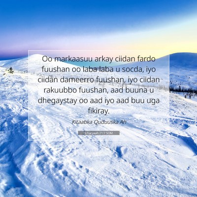 Picture 07 - Ishacyaah 21:7 SOM - Oo markaasuu arkay ciidan fardo fuushan oo laba - Bible Verse Picture