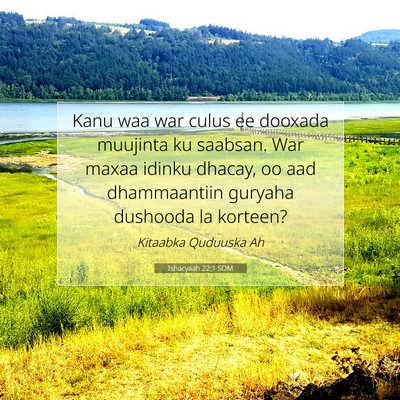 Picture 07 - Ishacyaah 22:1 SOM - Kanu waa war culus ee dooxada muujinta ku - Bible Verse Picture