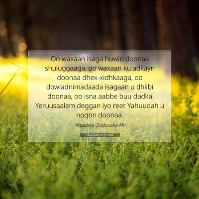 Picture 07 - Ishacyaah 22:21 SOM - Oo waxaan isaga huwin doonaa shuluggaaga, oo - Bible Verse Picture