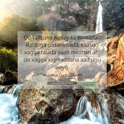 Picture 07 - Ishacyaah 28:29 SOM - Oo taasuna waxay ka timaadaa Rabbiga ciidammada, - Bible Verse Picture