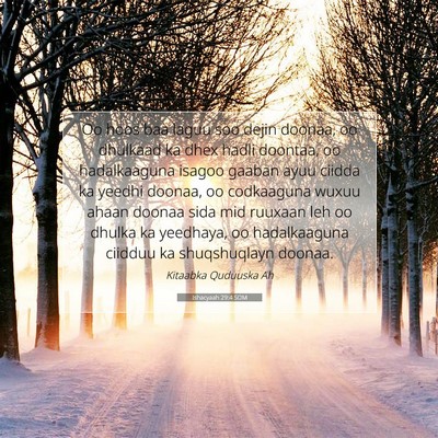 Picture 07 - Ishacyaah 29:4 SOM - Oo hoos baa laguu soo dejin doonaa, oo dhulkaad - Bible Verse Picture
