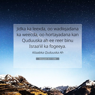 Picture 07 - Ishacyaah 30:11 SOM - Jidka ka leexda, oo wadiiqadana ka weecda, oo - Bible Verse Picture