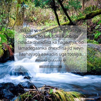 Picture 07 - Ishacyaah 40:3 SOM - Waxaa yeedhaya mid qaylinaya codkiis oo leh, - Bible Verse Picture
