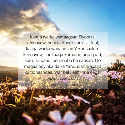 Picture 07 - Ishacyaah 40:9 SOM - Kaaga warka wanaagsan Siyoon u keenayow, buurta - Bible Verse Picture
