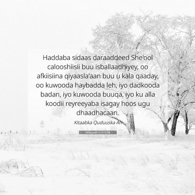 Picture 07 - Ishacyaah 5:14 SOM - Haddaba sidaas daraaddeed She'ool calooshiisii - Bible Verse Picture