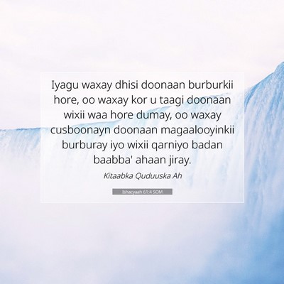 Picture 07 - Ishacyaah 61:4 SOM - Iyagu waxay dhisi doonaan burburkii hore, oo - Bible Verse Picture