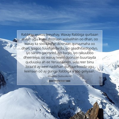 Picture 07 - Ishacyaah 66:20 SOM - Rabbigu wuxuu leeyahay, Waxay Rabbiga qurbaan - Bible Verse Picture