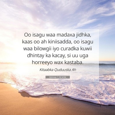 Picture 07 - Kolosay 1:18 SOM - Oo isagu waa madaxa jidhka, kaas oo ah - Bible Verse Picture