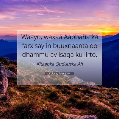 Picture 07 - Kolosay 1:19 SOM - Waayo, waxaa Aabbaha ka farxisay in buuxnaanta oo - Bible Verse Picture