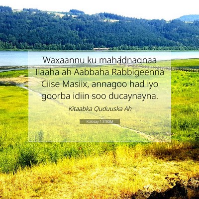 Picture 07 - Kolosay 1:3 SOM - Waxaannu ku mahadnaqnaa Ilaaha ah Aabbaha - Bible Verse Picture
