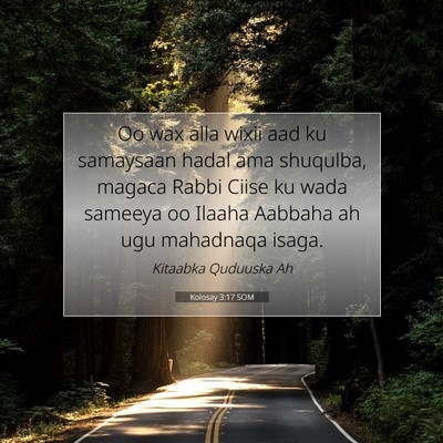 Picture 07 - Kolosay 3:17 SOM - Oo wax alla wixii aad ku samaysaan hadal ama - Bible Verse Picture
