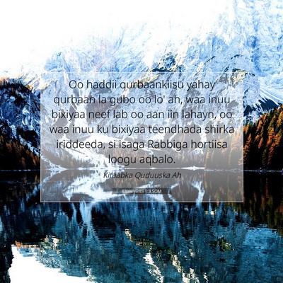 Picture 07 - Laawiyiintii 1:3 SOM - Oo haddii qurbaankiisu yahay qurbaan la gubo oo - Bible Verse Picture