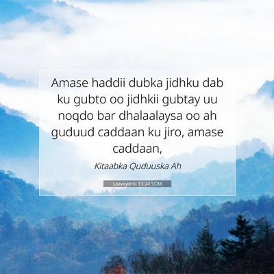 Picture 07 - Laawiyiintii 13:24 SOM - Amase haddii dubka jidhku dab ku gubto oo jidhkii - Bible Verse Picture
