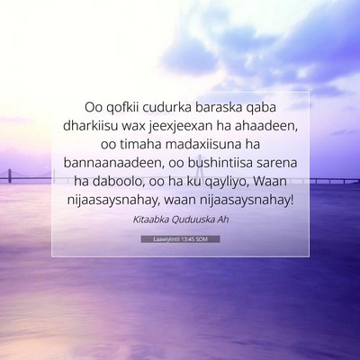 Picture 07 - Laawiyiintii 13:45 SOM - Oo qofkii cudurka baraska qaba dharkiisu wax - Bible Verse Picture