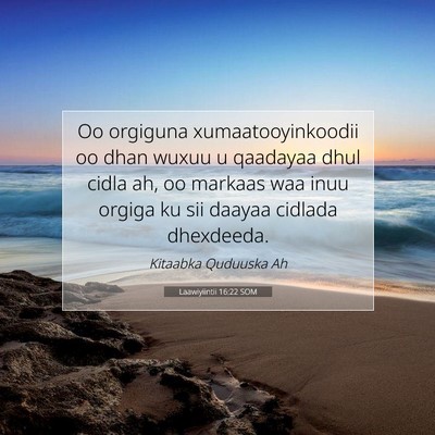 Picture 07 - Laawiyiintii 16:22 SOM - Oo orgiguna xumaatooyinkoodii oo dhan wuxuu u - Bible Verse Picture