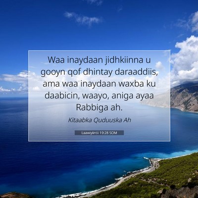 Picture 07 - Laawiyiintii 19:28 SOM - Waa inaydaan jidhkiinna u gooyn qof dhintay - Bible Verse Picture