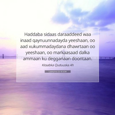 Picture 07 - Laawiyiintii 25:18 SOM - Haddaba sidaas daraaddeed waa inaad - Bible Verse Picture