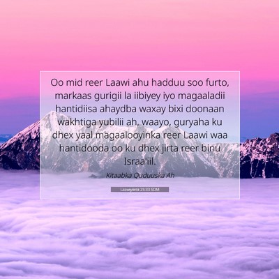 Picture 07 - Laawiyiintii 25:33 SOM - Oo mid reer Laawi ahu hadduu soo furto, markaas - Bible Verse Picture