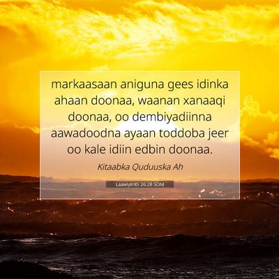 Picture 07 - Laawiyiintii 26:28 SOM - markaasaan aniguna gees idinka ahaan doonaa, - Bible Verse Picture