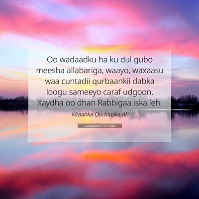 Picture 07 - Laawiyiintii 3:16 SOM - Oo wadaadku ha ku dul gubo meesha allabariga, - Bible Verse Picture