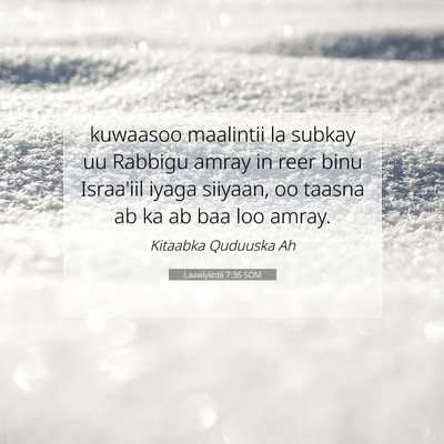 Picture 07 - Laawiyiintii 7:36 SOM - kuwaasoo maalintii la subkay uu Rabbigu amray in - Bible Verse Picture