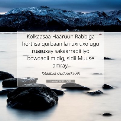 Picture 07 - Laawiyiintii 9:21 SOM - Kolkaasaa Haaruun Rabbiga hortiisa qurbaan la - Bible Verse Picture