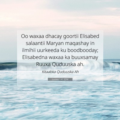 Picture 07 - Luukos 1:41 SOM - Oo waxaa dhacay goortii Elisabed salaantii Maryan - Bible Verse Picture